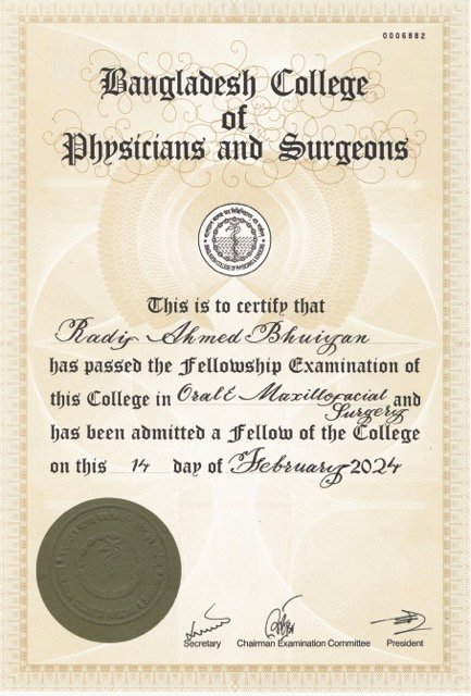 FCPS Certificate